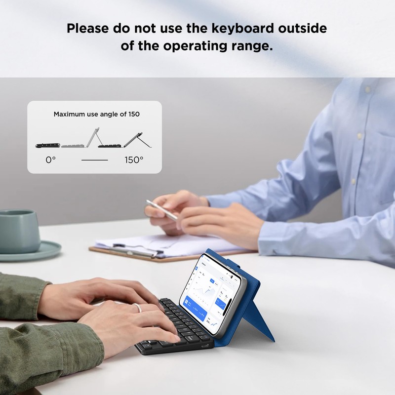 CACOE Mobilephone Mini Bluetooth Keyboard, Ultra-Thin, Portable and Foldable, Dual-Channel,
