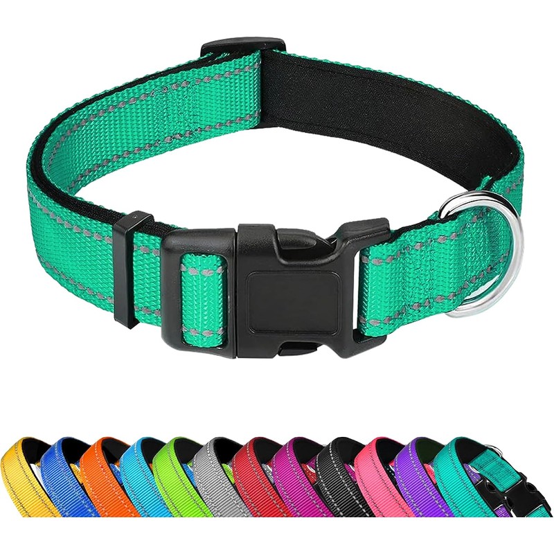 Collar reflectante para perro y gato, ajustable de neopreno suave