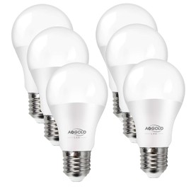 AOGOLO A19 9W LED Light Bulb, 6 Pcs, Warm White 2700K, 60 Watt Equivalent, Efficient LED Bulbs,810 Lumens, E26 Medium Screw Base, Non Dimmable, LED Lights for Home