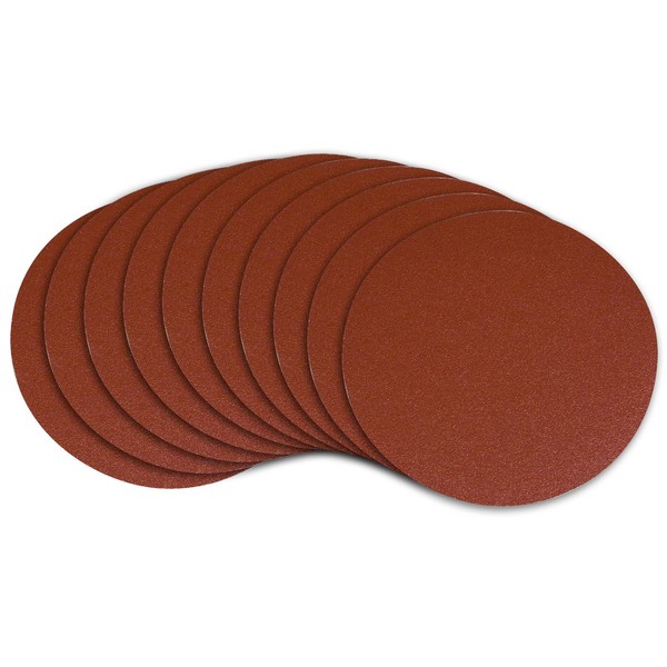 POWERTEC 110600 12-Inch PSA 80 Grit Aluminum Oxide Adhesive Sanding Disc, 10-Pack