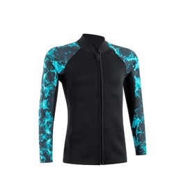 YDQUANI 2mm Wetsuit Top Neoprene Wetsuits Jacket Thermal Long Sleeves Diving Suit for Men Women Open Water Swimming Snorkeling Scuba Diving Surfing