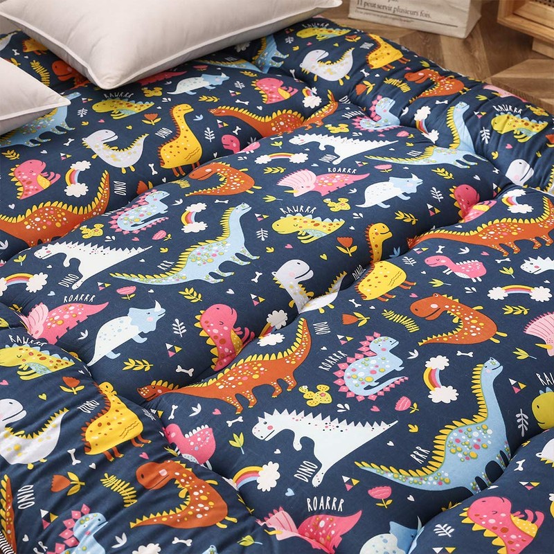 MAXYOYO Dinosaur Japanese Floor Futon Mattress for Boys Girls, Thicken