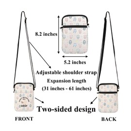 ENSIANTH Sheep Crossbody Bag Sheep Gifts for Sheep Lovers Easily Distracted By Sheep Lamb Gifts Cell Phone Purse Wallet Pouch (24815 Sheep C)