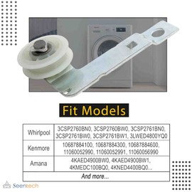 Seentech W10837240 Dryer Idler Pulley with Bracket - Exact Fit for Whirlpool Kenmore Dryer Replace: 279640 W10118756 W10547290 PS11726337 3387372 3388674 W10118754