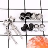 Beautidots 6 Pairs Stainless Steel Ear Gauges CZ Diamond Plugs