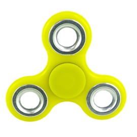 Christmas Concepts® Exclusive 3 Sided Fidget Spinner - Stress Reducer, Stress Relief, Autism, ADHD (Yellow with Silver Rings)