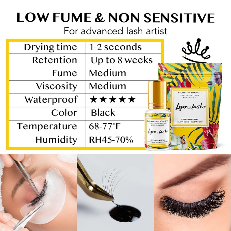 Extra Powerful Eyelash Extension Glue - Lyon Lash 5ml Performance