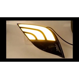 AstraDepot For 2018 2019 2020 Toyota Camry SE XSE Sedan LED DRL Fog Light Kit w/Turn Signal