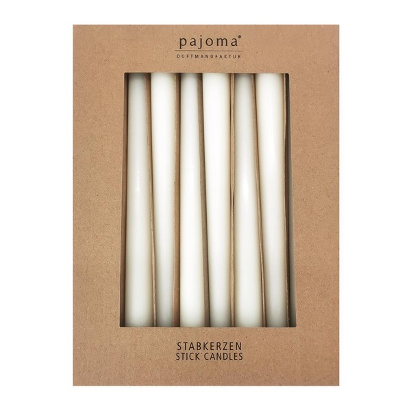 Taper Candles Set of 10 Cream Height 25 cm Diameter 2.2 cm Burning Time 7 Hours Premium Quality Plain Lace Candles pajoma