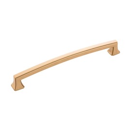 Hickory Hardware 1 Pack Solid Core Kitchen Cabinet Pulls, Luxury Cabinet Handles, Hardware for Doors & Dresser Drawers, 7-9/16 Inch (192mm) Hole Center, Brushed Golden Brass, Bridges Collection