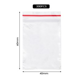 Baxcdyswe Pack of 200 Zip Bags, 40 × 60 mm Ziplock Bags, Baggies, Small Plastic Bags, Packaging Bags, Ziplock Bags, Ziplock Bags, Zip Resealable, Poly Bags, Sealed Zip