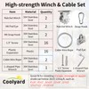 COOLYARD Shade Sail Hardware Kit Ratchet Winch Set Cable Rope