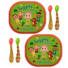 CoComelon Toddler Feeding Bundle with Reversible Plate and 4 Textured