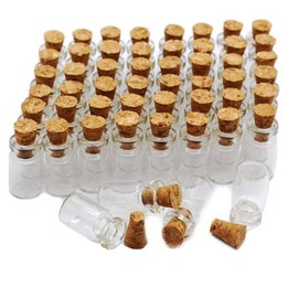 50PCS 0.5ML Vials Clear Glass Bottles with Corks Mini Glass Bottles Message Glass Case DIY Decoration Minature Glass Jars for Wedding or Party Favors