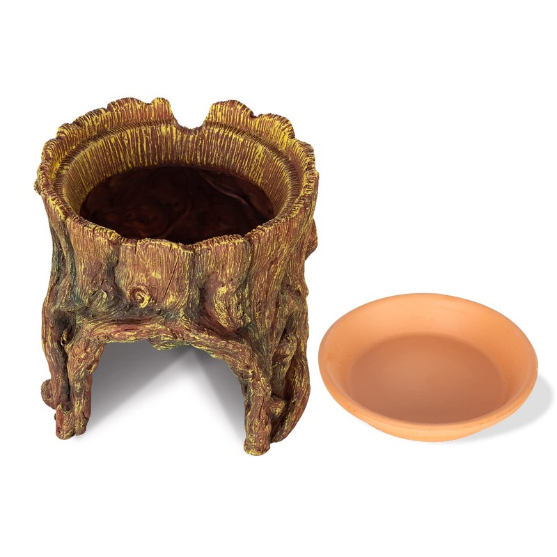 REPTIZOO Reptile Hide Cave Resin Moisture Keeping Reptile Cave with