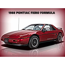 1988 Pontiac Fiero New Metal Sign: Formula Model in Red