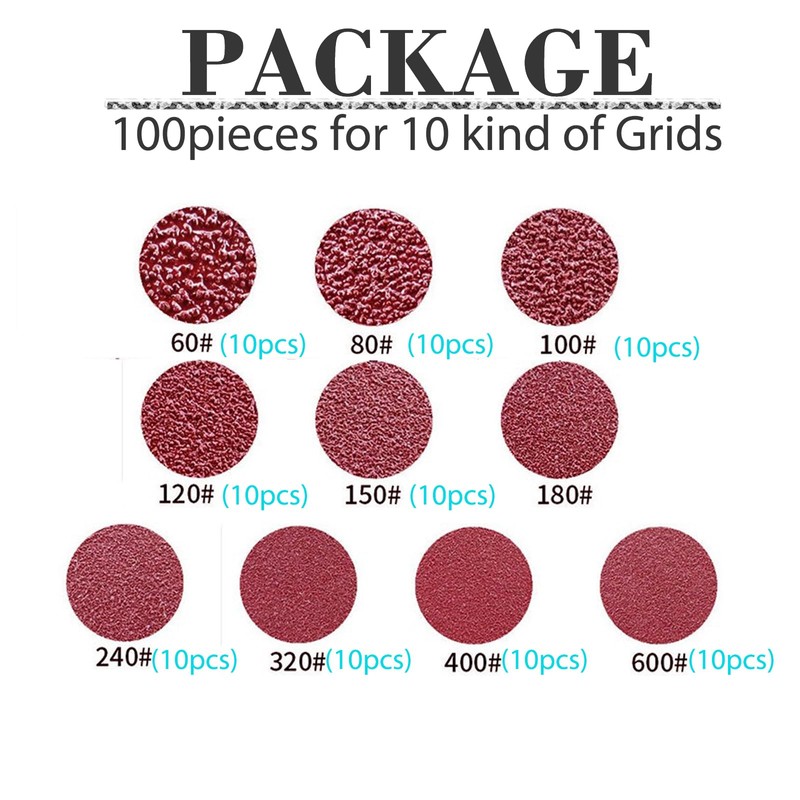 5 Inch With 8 Holes Dustless Hook-and-Loop Circular Sanding Discs