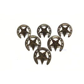Amyoxu Cowboy Western Horseshoe Vintage Hand Painted Resin Drawer Pulls Cabinet Knobs Handles Country Kitchen Home Decoration (Pack of 6)