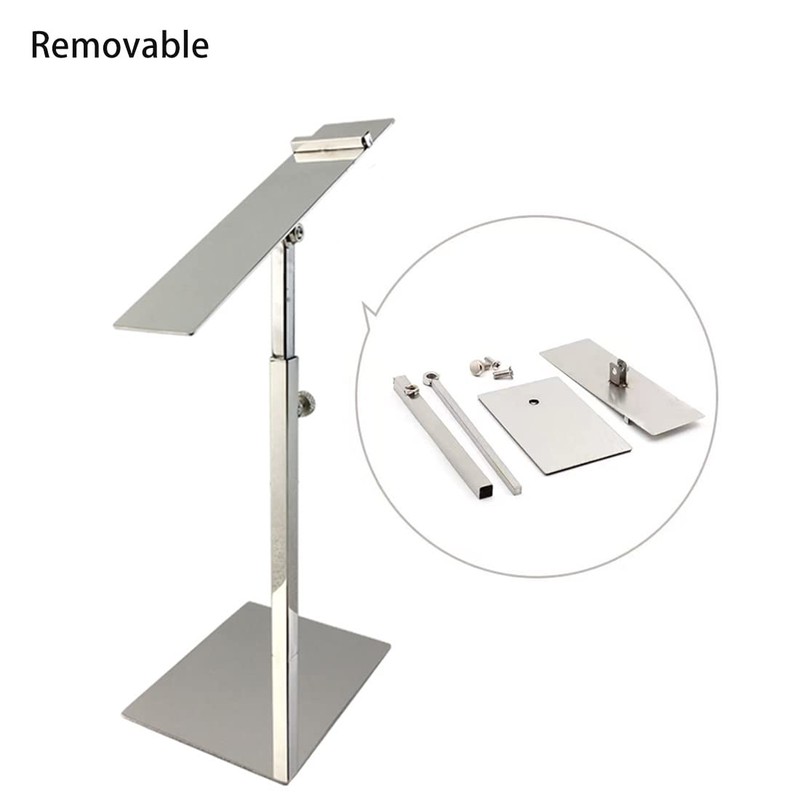 VIDAYA Silver Display Stand, Stainless Steel Shoe Risers Countertop Adjustable