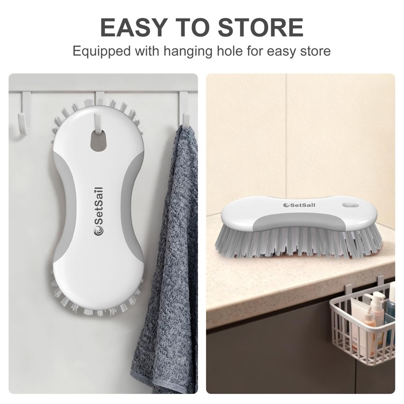 SetSail Multi-Purpose Scrub Brush of 2 Pack, Gray
