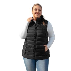 XALADU Plus Size Puffer Vest Women 1X-7X Water-Resistant Puffy Winter Vest Packable Lightweight Puffer Vest