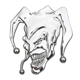 HINSCR Joke r car Emblem Decal 3D Clown Metal Badge Decals Joke r auto Sticker for car Motorcycle (Silver)