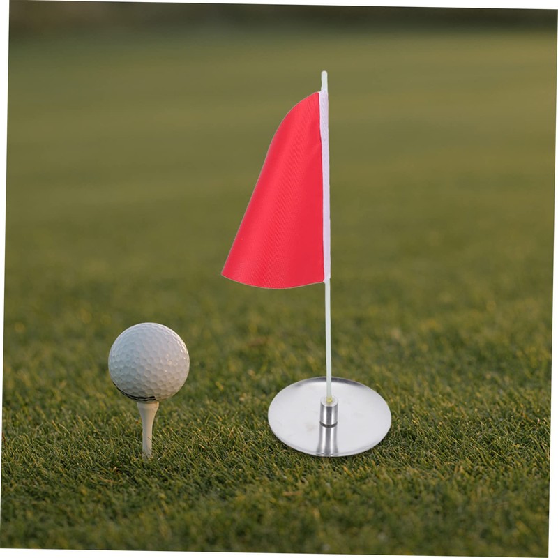CORHAD 1 Set Golf Flagpole Training Flag for Golfing Small