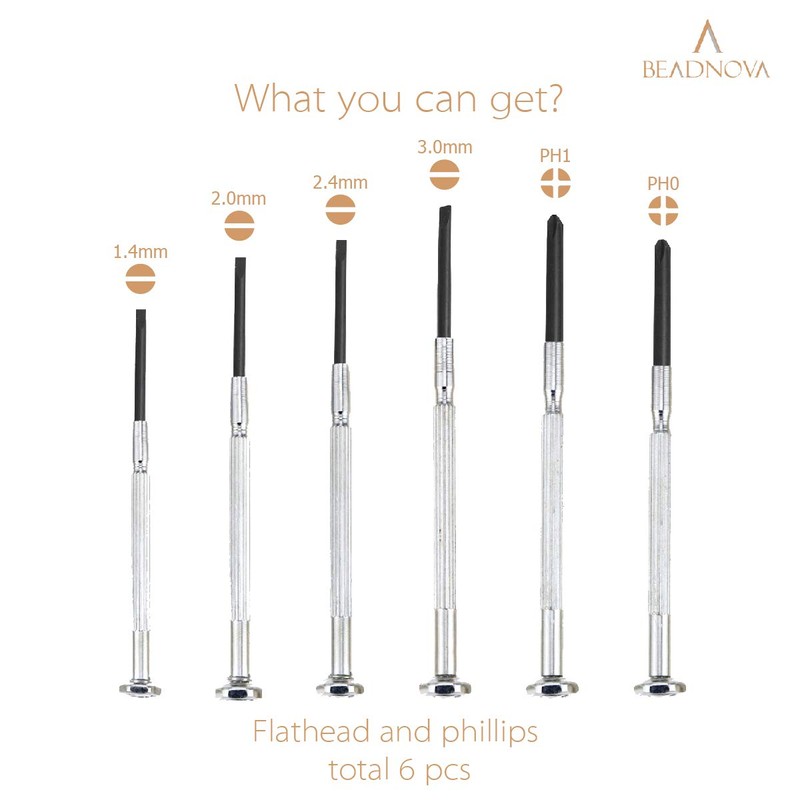 BEADNOVA Eyeglass Screwdriver Mini Screwdriver Set Watch with Case Screwdriver