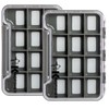 Kingfisher Fly Fishing Slim Waterproof Magnetic Compartment Fly Box, 2