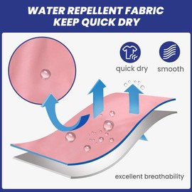 MaaMgic Mens Short Swim Trunks Quick Dry Bathing Suits Print Swimming Shorts with Mesh Lining,Pink Blue,Large