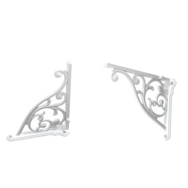 Soporte sólido resistente, paquete de 4 unidades de 8 pulgadas, color blanco, soporte de panel de pared en ángulo recto, soporte decorativo para estan