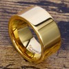 Fashion Month Mens 12mm Wide Band Gold Classic Tungsten Carbide