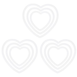 M METERXITY 1-Set Dream Catcher Rings,2.4 In,3.1 in and 3.9 in Plastic Heart Shape Macrame Wreath Floral Ring Hoop for Home/Valentine/DIY Craft/Wedding/Wall Hanging Decorations [White]