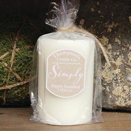 Thompson's Candle Co. Hibiscus 15 Oz Medium Pillar Candle, 100% Cotton Wick