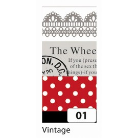 folia 26401 - Washi Tape, Klebeband aus Reispapier, 4er Set Vintage - ideal zum Verzieren und Dekorieren
