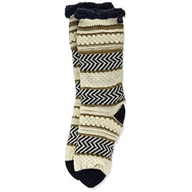 Gunze POLO BCS Socks, Room Socks, Polo, Boa Back, Long Length, Woven Name Included, Women's, white (off-white)