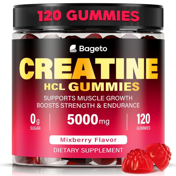 Bageto Creatine HCL Gummies for Men & Women Sugar-Free, 120