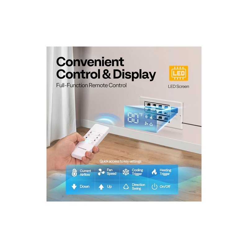 VIVOHOME Register Booster Fan - 4'' x 10'' Opening with