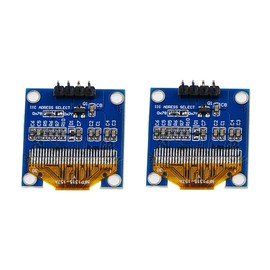 A-DIGISHUO 2Pcs 0.96-Inch I2C OLED Display Module 128x64 Pixel SSD1306 Mini Self-Luminous OLED Screen Board Compatible with Arduino Raspberry PI White