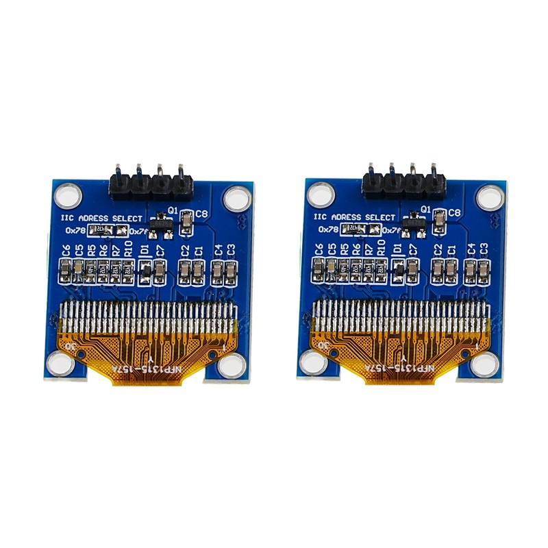 A-DIGISHUO 2Pcs 0.96-Inch I2C OLED Display Module 128x64 Pixel SSD1306