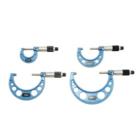 Shars Precision Solid Metal Frame Outside Micrometer Set (0-100mm 4 pcs/Set, Metric) L