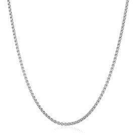 LUXSTAR Round Venetian Chain Necklace, Length: 17.7 - 23.6 inches (45 - 60 cm), Unisex, Hypoallergenic Metal, Surgical Stainless Steel, Simple