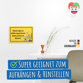 DankeDir! Wenn Opa es nicht reparieren kann - Schild 30 x 20 cm - Deko Vatertag Geburtstagsgeschenk Opa Geschenk - Weihnachten Opi Geburtstag Großvater Enkel Geschenkidee