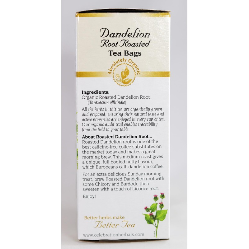 CELEBRATION HERBALS Dandelion Root Roasted Tea Organic 24 Bag, 0.02