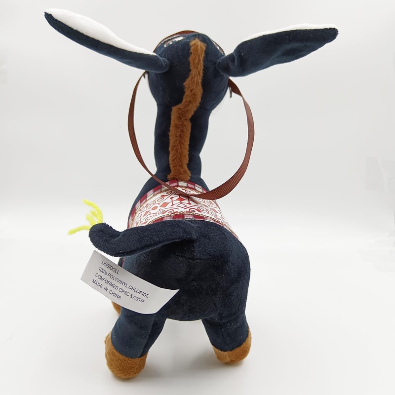HOKESS 10" Black Donkey Stuffed Animals-Cute Plush Donkey Toy for