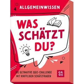 was schätzt du? - Allgemeinwissen: Die ultimative Quiz-Challenge mit kniffligen Schätzfragen | Kartenspiel mit Schätzfragen zu unnützem Wissen - ab 10 Jahre