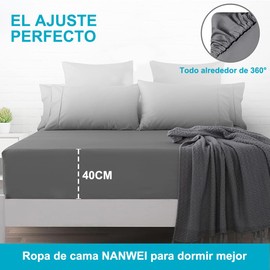 NANWEI Protector de Colchón 100% Impermeable con 2 Bolsas Laterales, Tela Suave Transpirable y Ligera, Hipoalergénico, a Prueba de ácaros (Gris, King)
