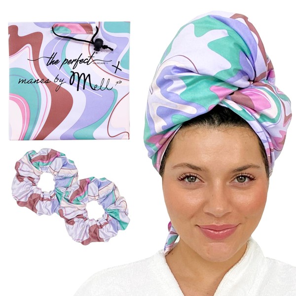 THE PERFECT HAIRCARE - Limited Edition Manes by Mell Microfiber Hair Towel & Hair Drying Scrunchie Set by Melissa Guido