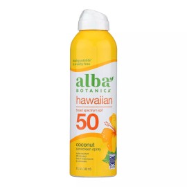 Alba Botanica Sunscreen SPF50 Coconut Clear 5fl oz (Pack of 3)