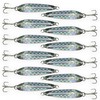 Crocodile Spoon Fishing Lures 1/2oz, Silver, 12 Pcs, Heavy-Duty Rigged,